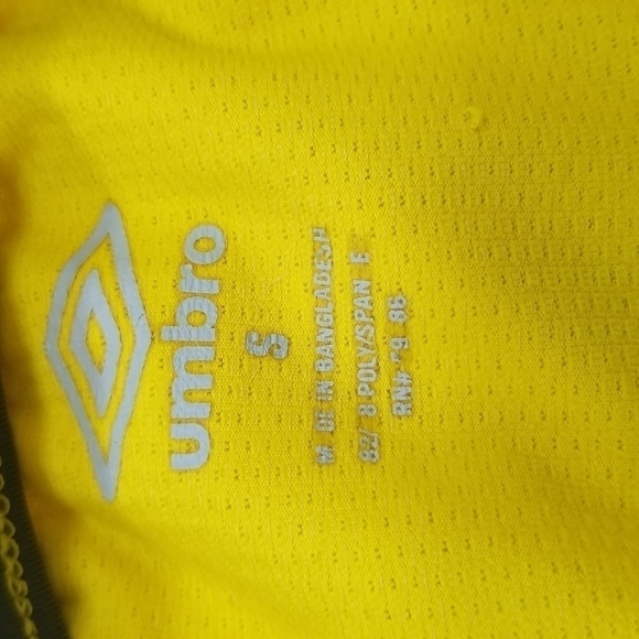 Umbro Mens Small Shirt Neon Yellow & Grey Soccer Athletic Crew Neck Short Sleeve - Picture 7 of 7